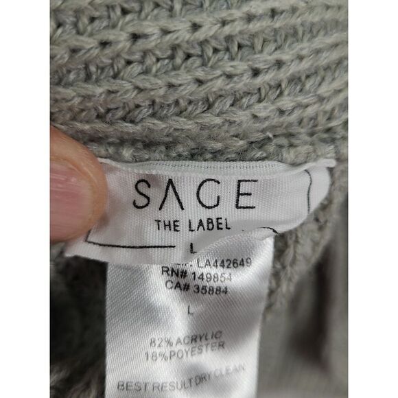 Sage the Label Women's Marled Grey Knit Twist Front Knit‎ Sweater Size M - Picture 5 of 7